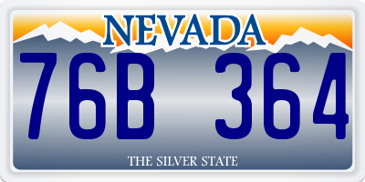 NV license plate 76B364