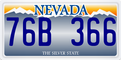 NV license plate 76B366