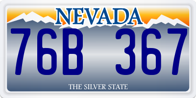 NV license plate 76B367