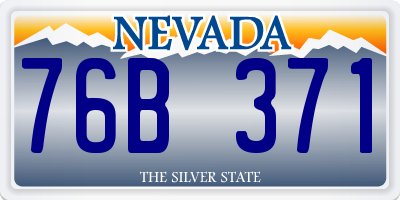 NV license plate 76B371