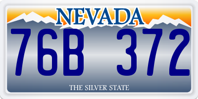NV license plate 76B372