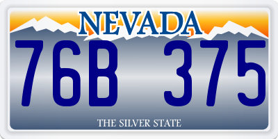 NV license plate 76B375