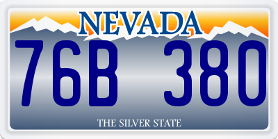 NV license plate 76B380