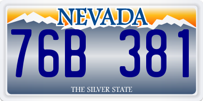 NV license plate 76B381