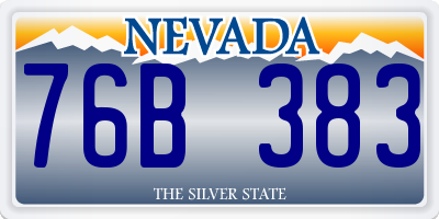 NV license plate 76B383