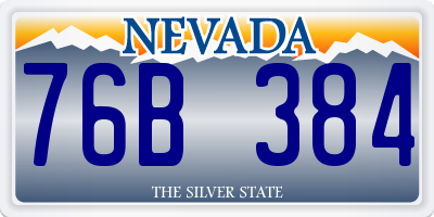 NV license plate 76B384