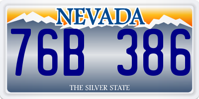 NV license plate 76B386