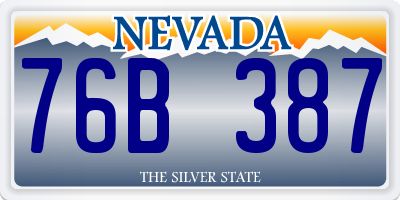 NV license plate 76B387