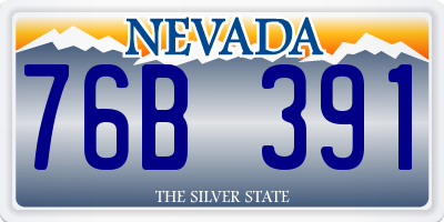 NV license plate 76B391