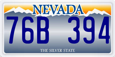 NV license plate 76B394