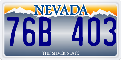 NV license plate 76B403