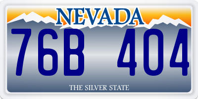 NV license plate 76B404