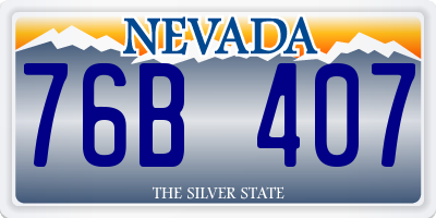 NV license plate 76B407