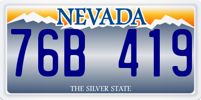 NV license plate 76B419