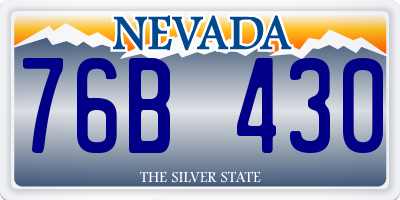 NV license plate 76B430