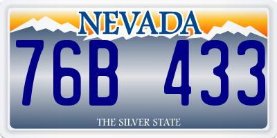 NV license plate 76B433