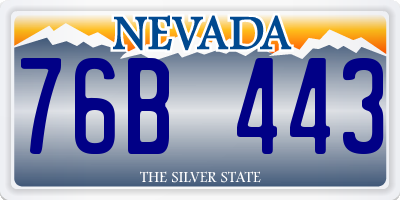 NV license plate 76B443