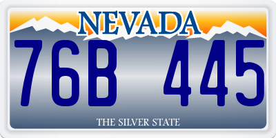 NV license plate 76B445