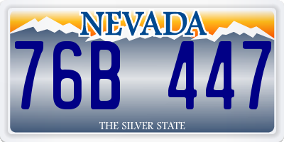 NV license plate 76B447