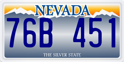 NV license plate 76B451