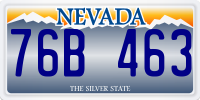 NV license plate 76B463