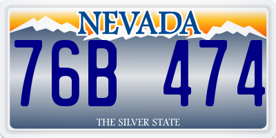 NV license plate 76B474