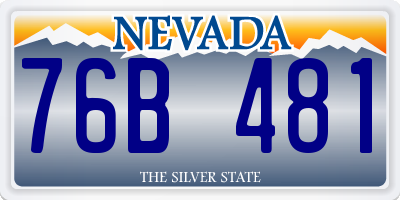 NV license plate 76B481