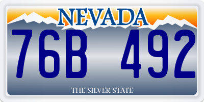 NV license plate 76B492