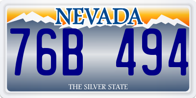 NV license plate 76B494
