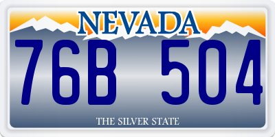 NV license plate 76B504