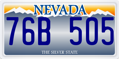 NV license plate 76B505