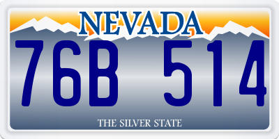 NV license plate 76B514