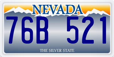 NV license plate 76B521