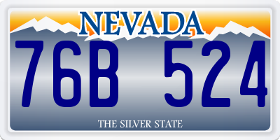 NV license plate 76B524