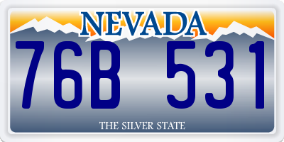 NV license plate 76B531