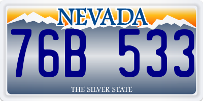 NV license plate 76B533