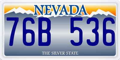 NV license plate 76B536