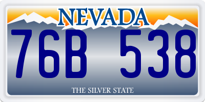 NV license plate 76B538