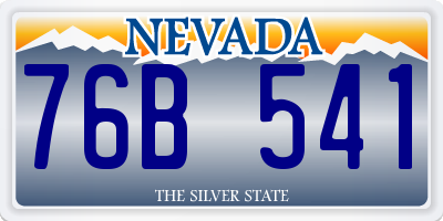 NV license plate 76B541