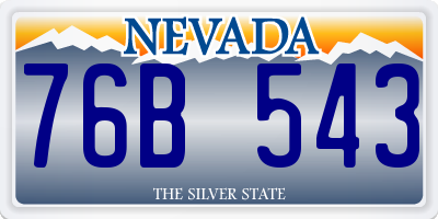 NV license plate 76B543