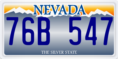 NV license plate 76B547