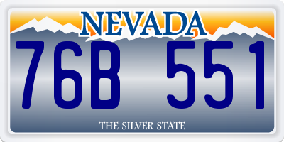 NV license plate 76B551