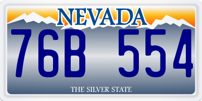 NV license plate 76B554
