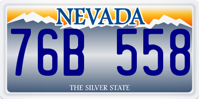 NV license plate 76B558