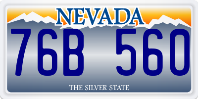 NV license plate 76B560