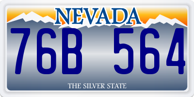 NV license plate 76B564