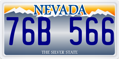 NV license plate 76B566