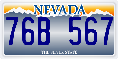 NV license plate 76B567