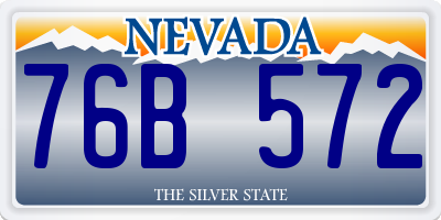 NV license plate 76B572