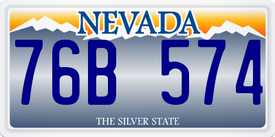 NV license plate 76B574